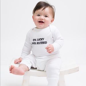 0% Lucky / 100% Blessed Onesie Full Bodysuit